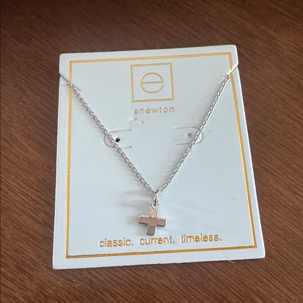 Enewton 16" Necklace Gold - Signature Cross Sterling Charm $52 NEW - Picture 2 of 4